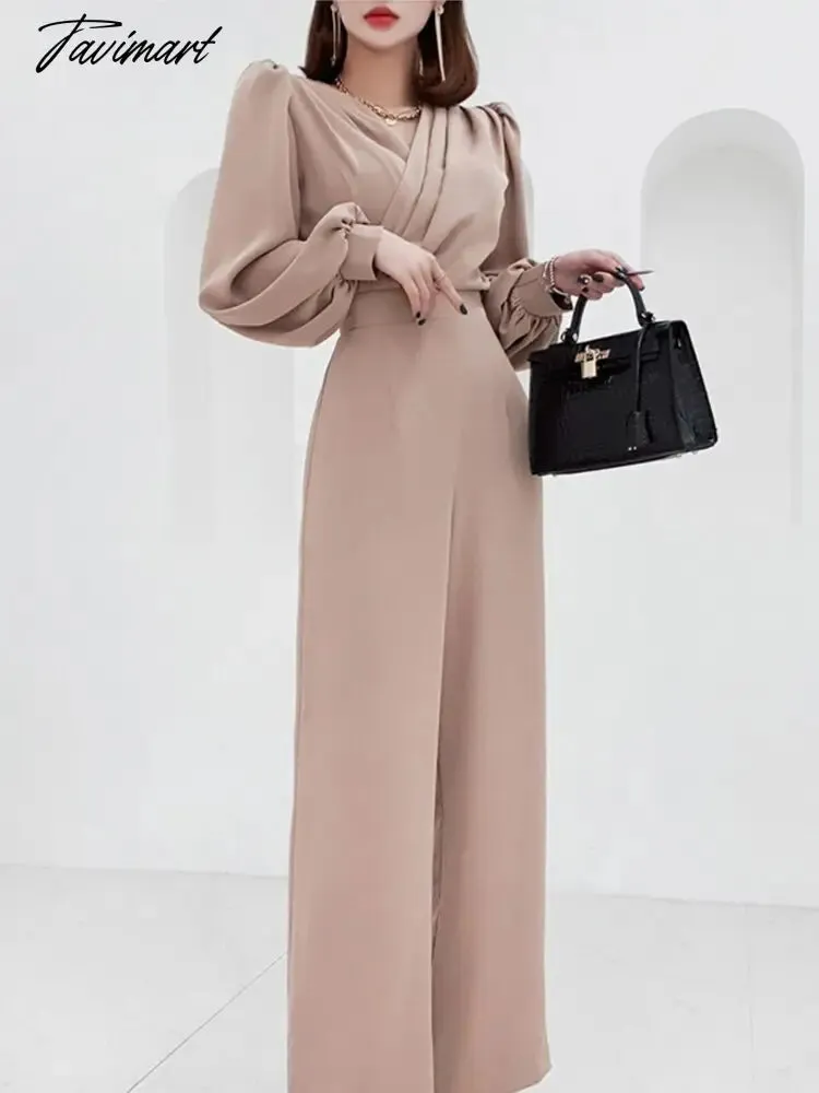 Tavimart New Spring Summer Women Casual  Wide Leg Pant Jumpsuits Female Fashion Elegant Office Lady Long Rompers