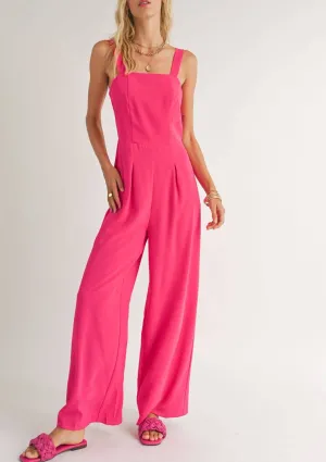 The Classics Square Neck Jumpsuit - Fuchsia