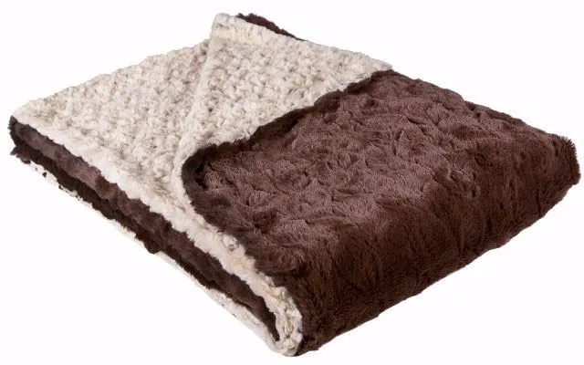 Throw - Rosebud Faux Fur Brown or Black