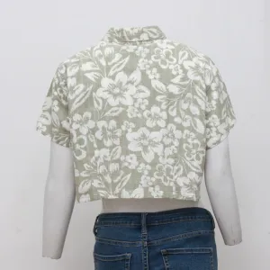 UPCYCLED Ladies Cropped Blouse Made Using Unbranded Shirts CR0036