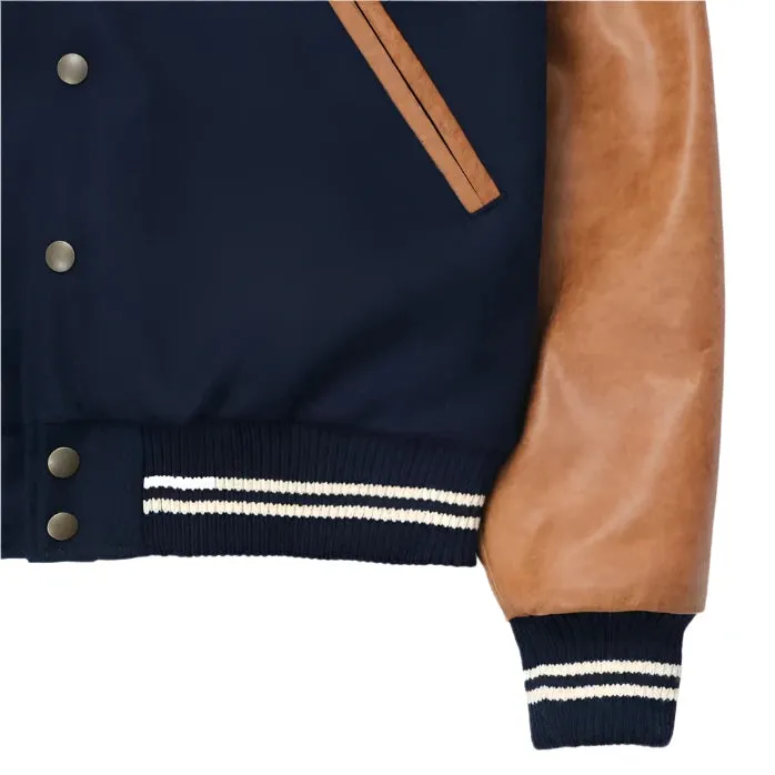 Varsity Jacket | Dark Navy Antique Rust