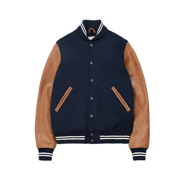 Varsity Jacket | Dark Navy Antique Rust