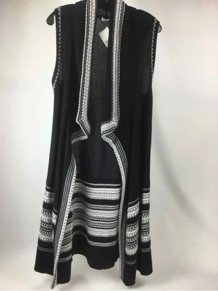 Vince Women Size One Size Black white Long Vest