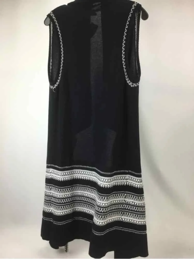 Vince Women Size One Size Black white Long Vest