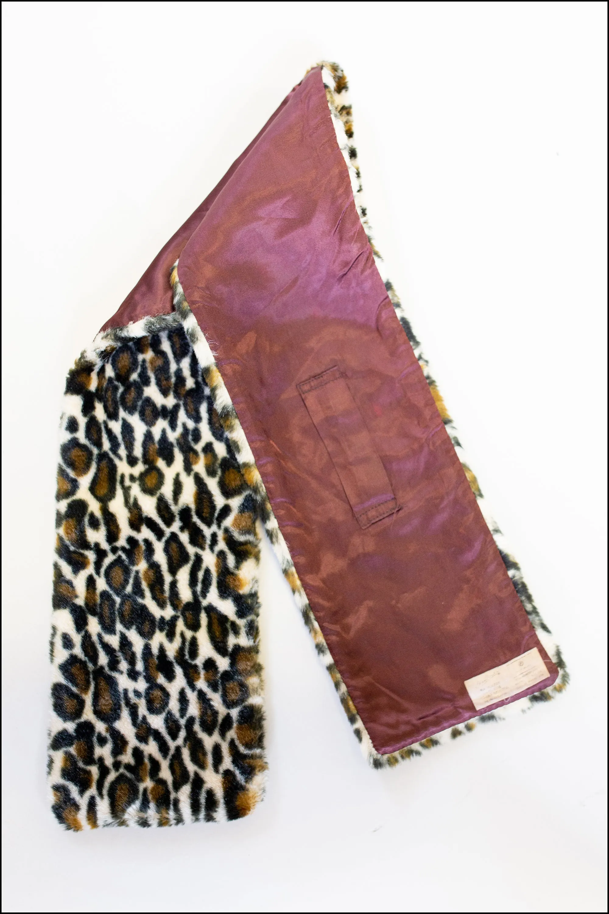 Vintage 1950s Leopard Faux Fur Scarf