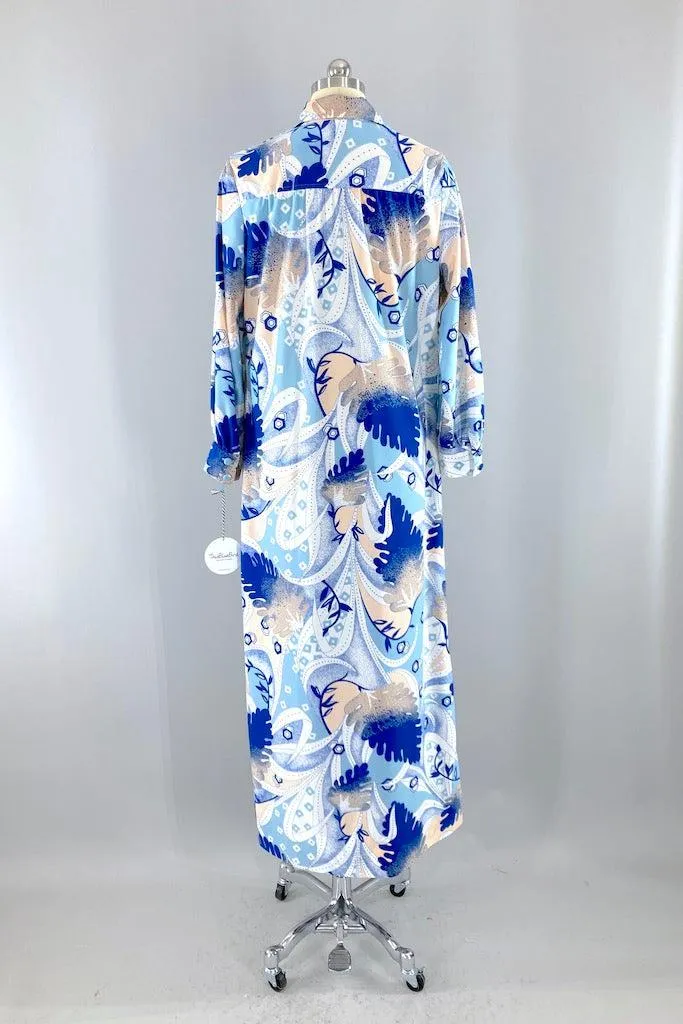 Vintage 70s Abstract Maxi Dress