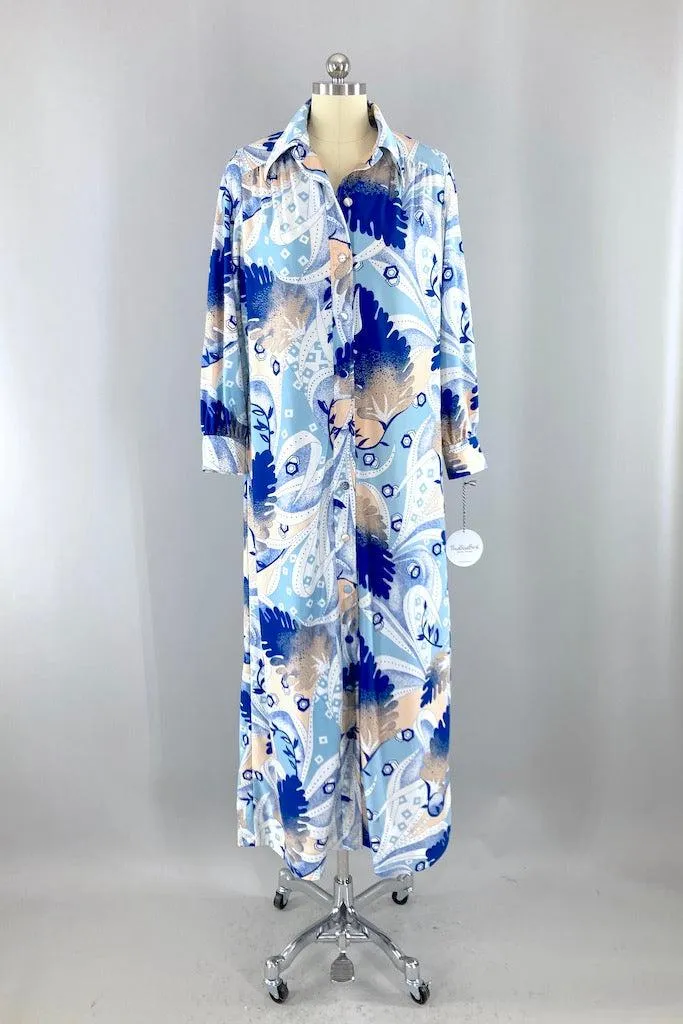 Vintage 70s Abstract Maxi Dress