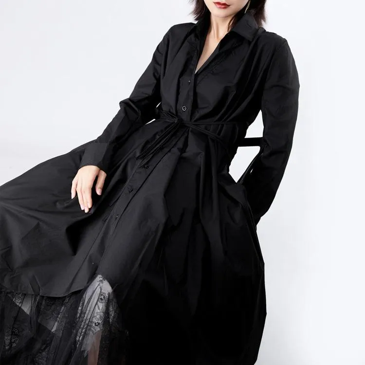 Women Long Sleeves Fall Fairy Shirt Dresses