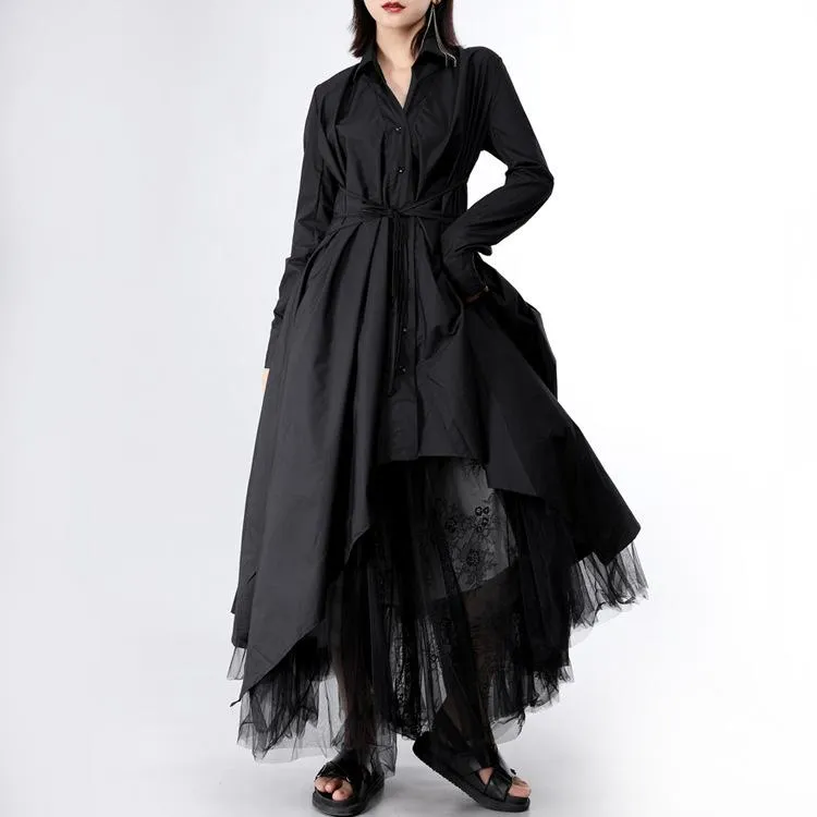 Women Long Sleeves Fall Fairy Shirt Dresses