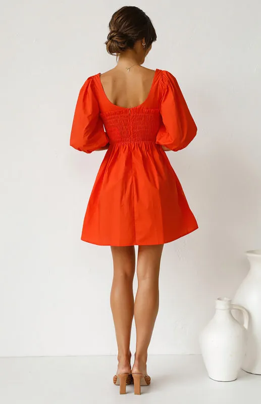 Women's Causal Friday Outfits Lantern Sleeves Dress | Solid Color Dress | Cute Short Dress