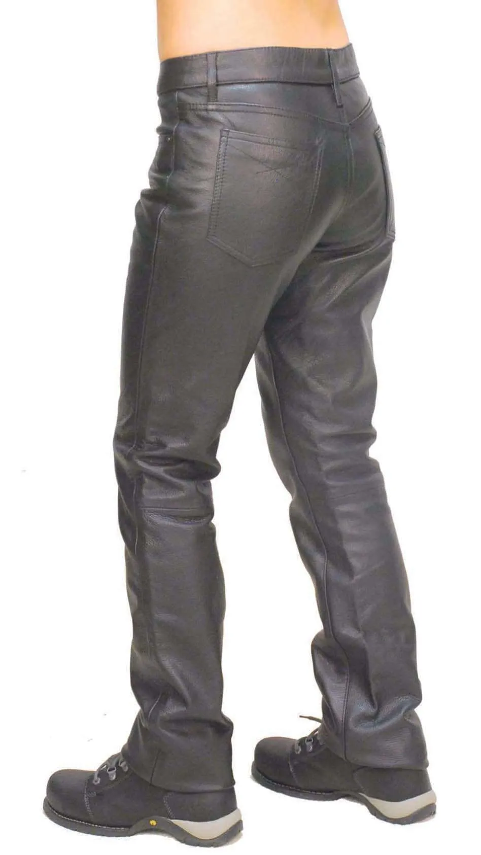 Women's Mid-Rise Premium Cowhide Leather Pants #LP711K