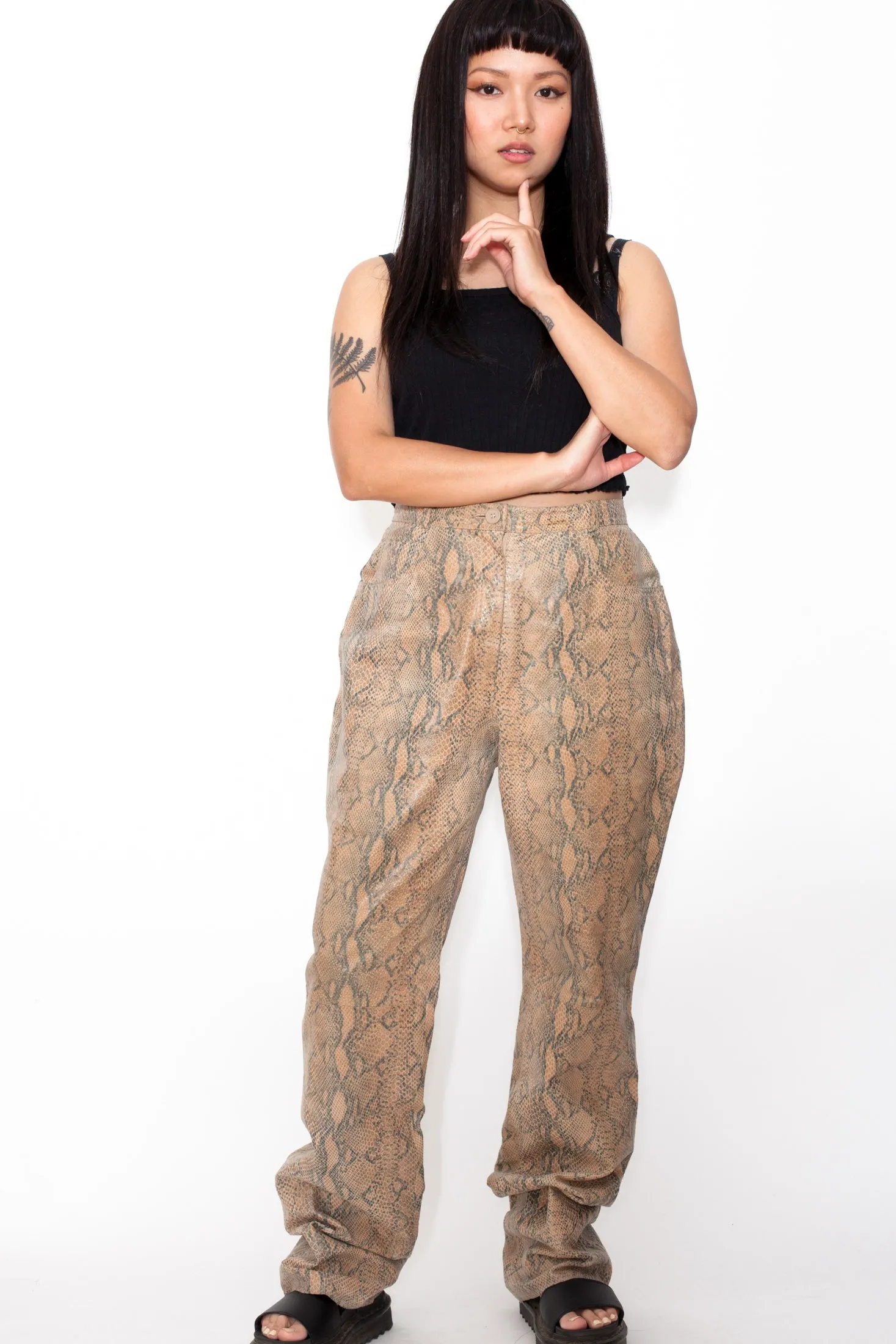 Y2K Snakeskin Leather Pants