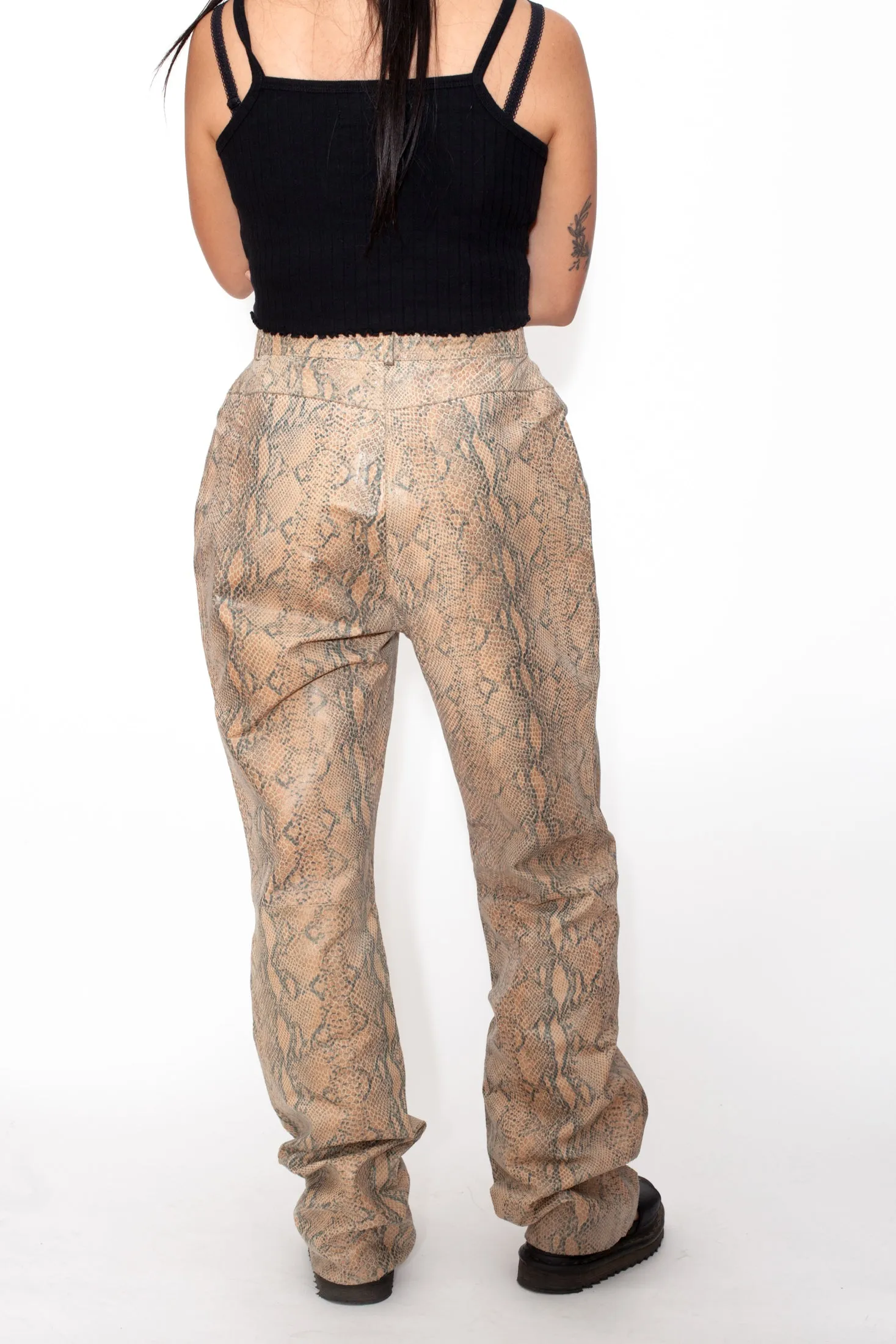 Y2K Snakeskin Leather Pants